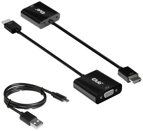 Club3D CAC-1302 HDMI / VGA Adapter [1x HDMI-Stecker - 1x VGA-Buchse] Schwarz 50cm