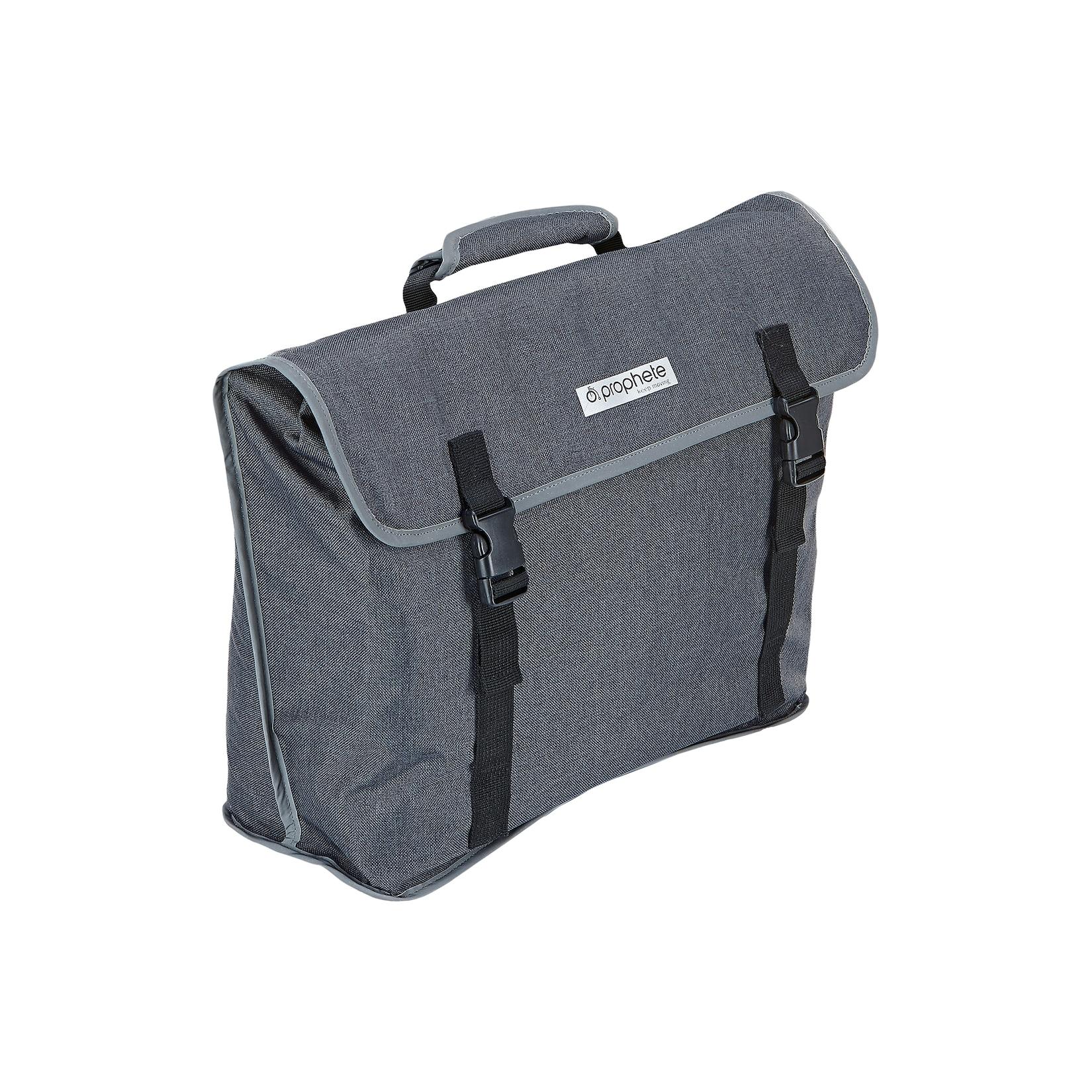 Urban Seitenpacktasche, gut geeignet für 20" Fahrräder und E-Bikes, inkl. Laptopfach, inkl. Regencape im verstärkten Boden, reflektierende Elemente, Volumen: 20 Liter, Farbe: grau