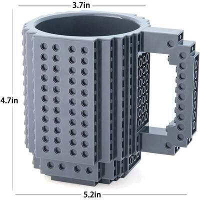 Uplifted Finds 350ML DIY Building Blocks Creative Coffee Mug gray
