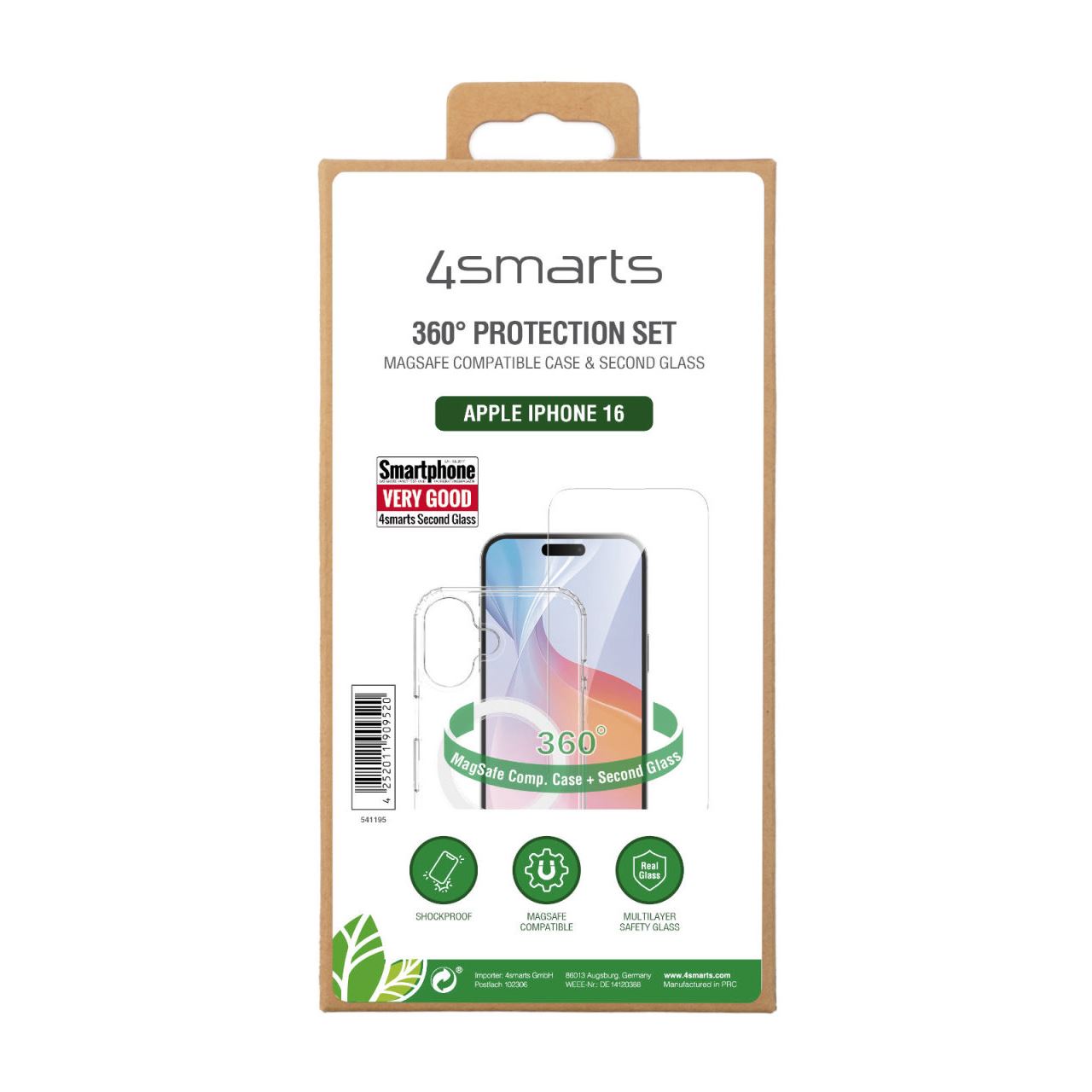 4smarts 360° Premium Protection Set für Apple iPhone 16 MagSafe-kompatibel