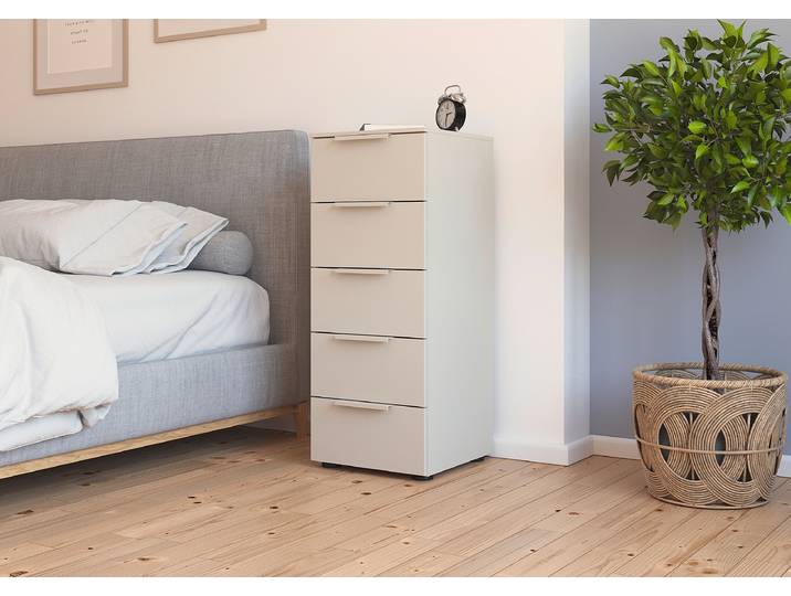 Commode Flipp à 5 tiroirs 40cm Beige/Cachemire