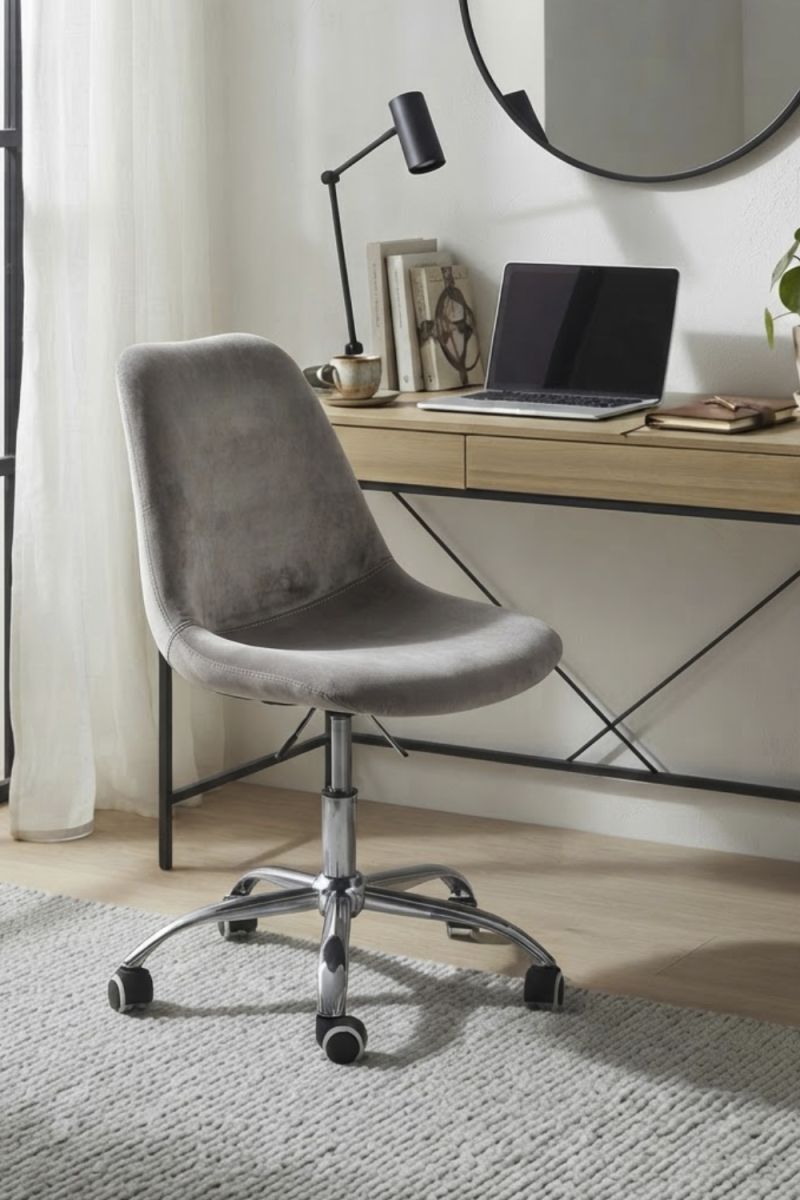 RegalosMiguel Silla Neo Terciopelo - Gris claro