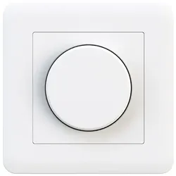 SIGOR Drehdimmer VD 300, 220-240V, 0-300W, LED geeignet, für Dimmstufe 0-100% / Flimmer / Boost, kein Nulleiter benötigt, Weiß SIG-9032101