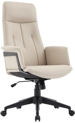 LeisureMod Infini High Back Leather Executive Office Chair - Adjustable, Cushioned Headrest, Swivel Base