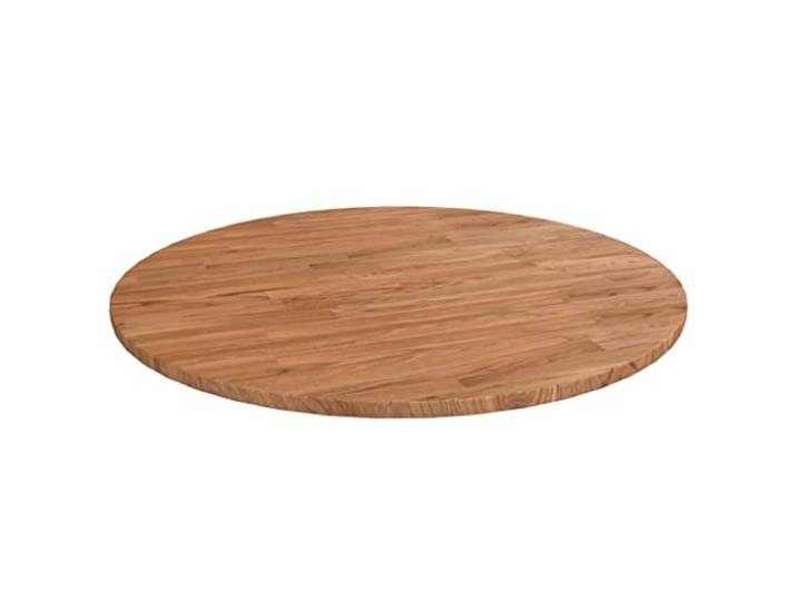 vidaXL Runde Tischplatte Massivholzplatte Eichenplatte Holzplatte Platte Ersatztischplatte Hellbraun Ø80x1,5cm Behandeltes Eichenholz