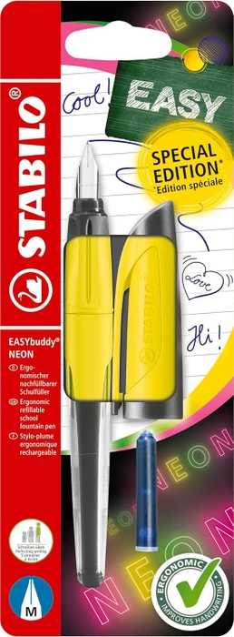 STABILO EASYbuddy NEON Patronenfüller neongelb M (mittel), 1 St.