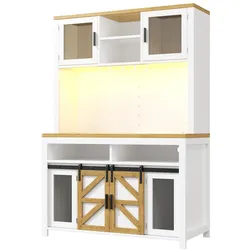 STILVORA Hochschrank MDF Weiß 120x40x174,5 cm mit LED, Steckdose und USB