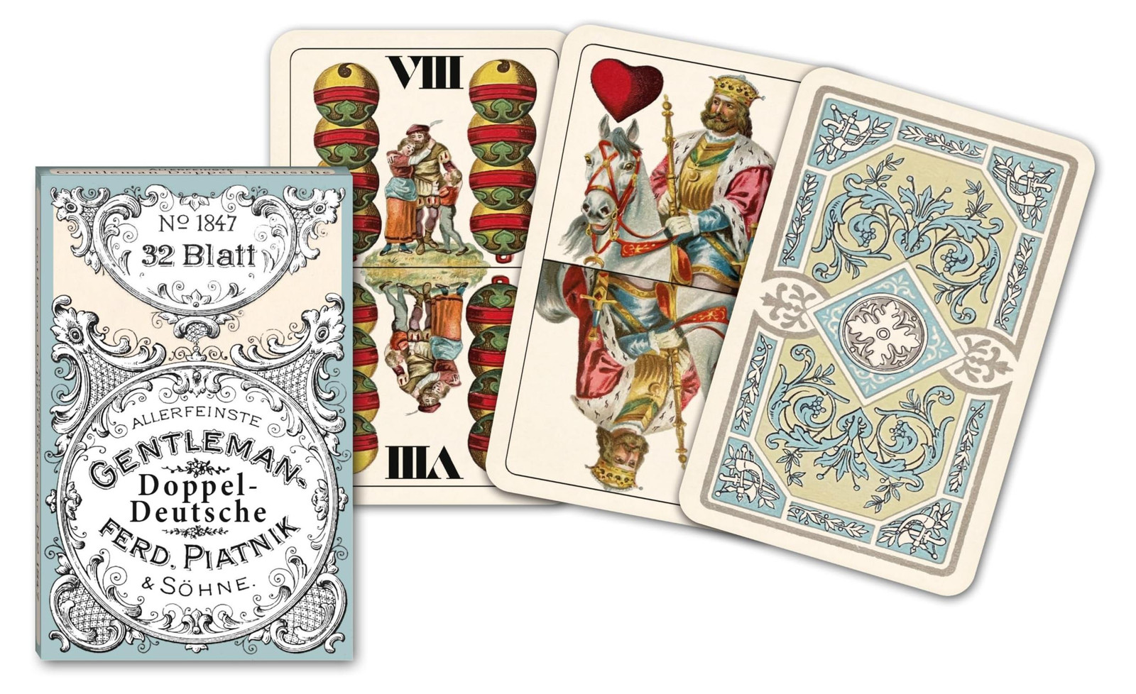 Piatnik 184710 Gentleman Dubbele speelkaarten, 32 kaarten