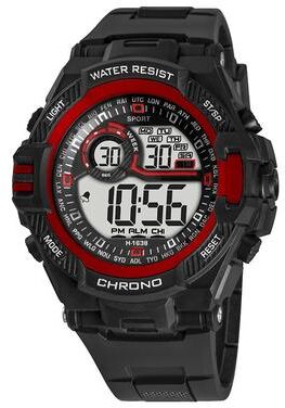 ModernMart Rugged Waterproof Digital Sports Watch With LED Alarm For Men And Teens red