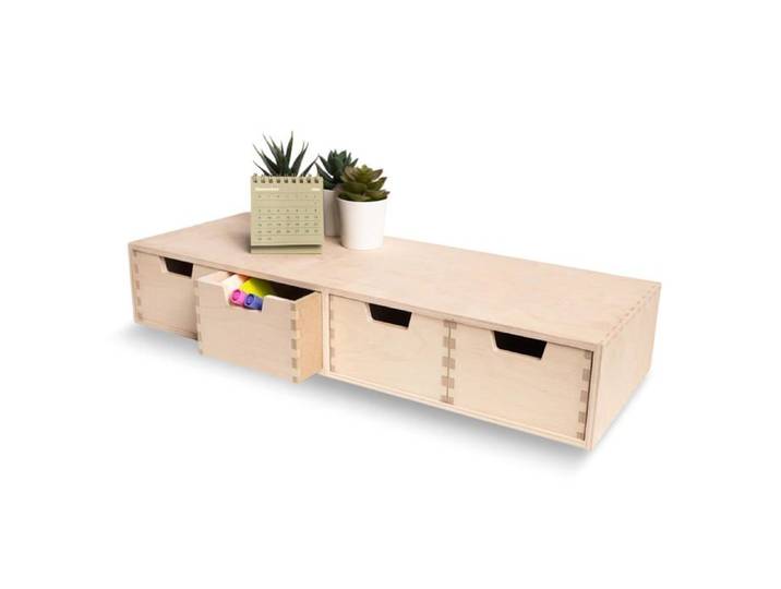 Petite commode en bois - CREATIVE DECO - 4 tiroirs - 56x20 5×10 cm - Pin naturel - Polyvalente