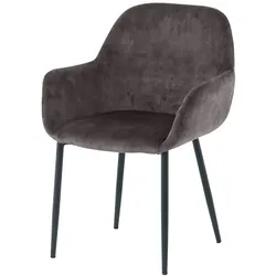 SIT »Lucy« Armlehnstuhl 2er-Set Samt dunkelgrau