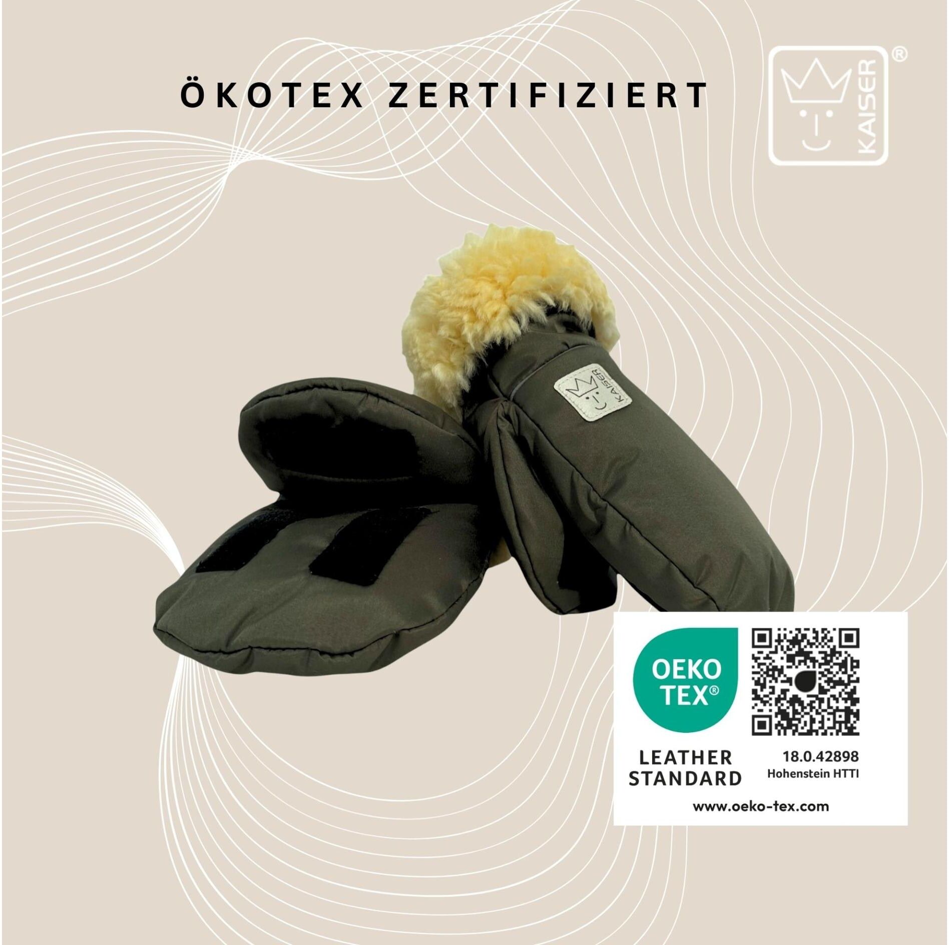 Kinderwagen-Handwärmer KAISER "Handschuh Reflect Kiwa", Baby, grün (olivgrün), Polyester, Kinderwagen-Handwärmer Kinderwagen-Handwärmer, Lammfell-Kinderwagenhandschuh olivgrün Einheitsgröße
