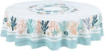 Laural Home Coastal Reef 70 in Round Tablecloth