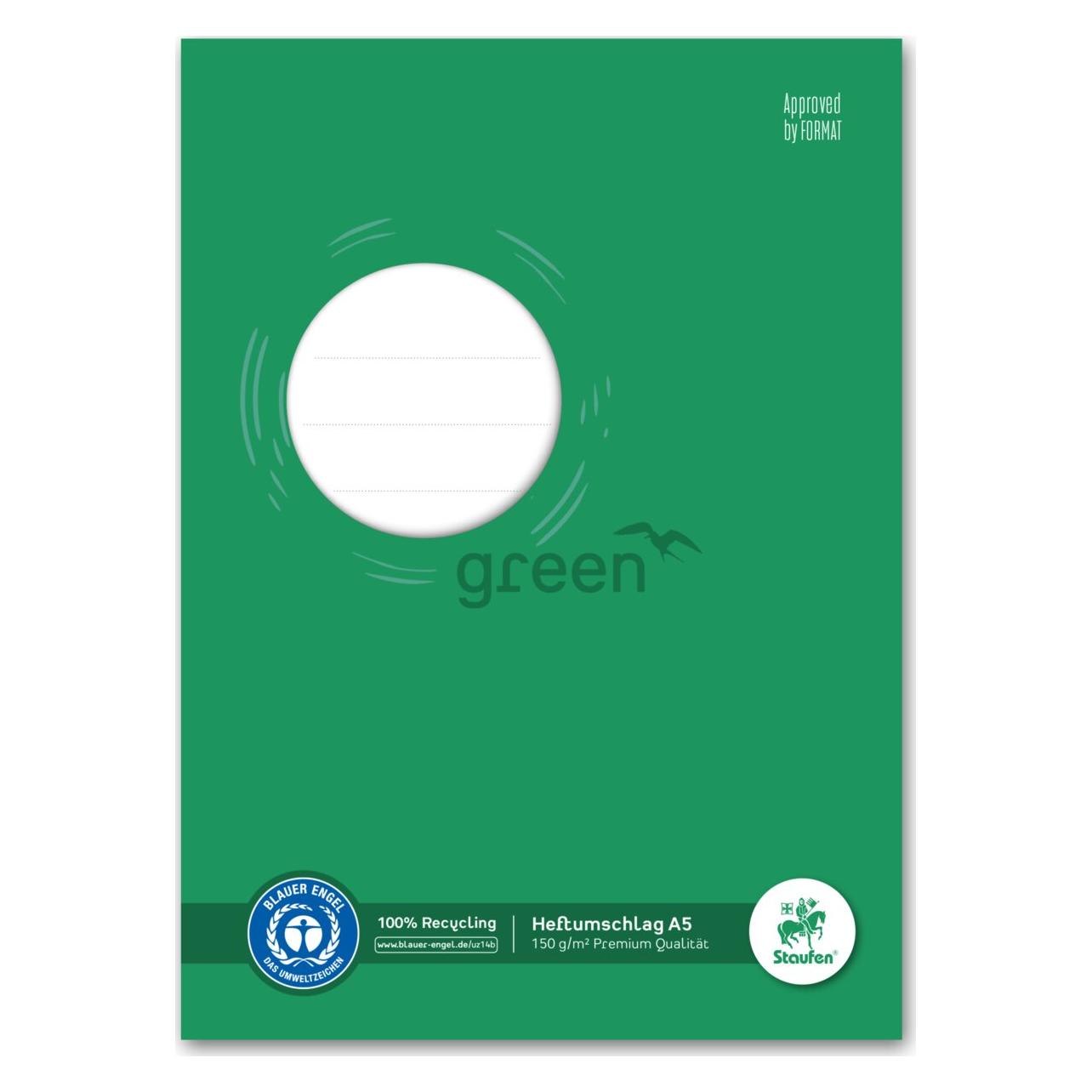 Staufen Heftschoner A5 150g grün Recyclingpapier (A5) (794004511)