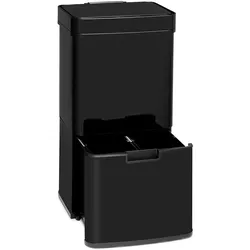 Touchless Black Stainless Steel Müllsammler Sensor 72L 4 Behälter ABS / PP / Edelstahl schwarz