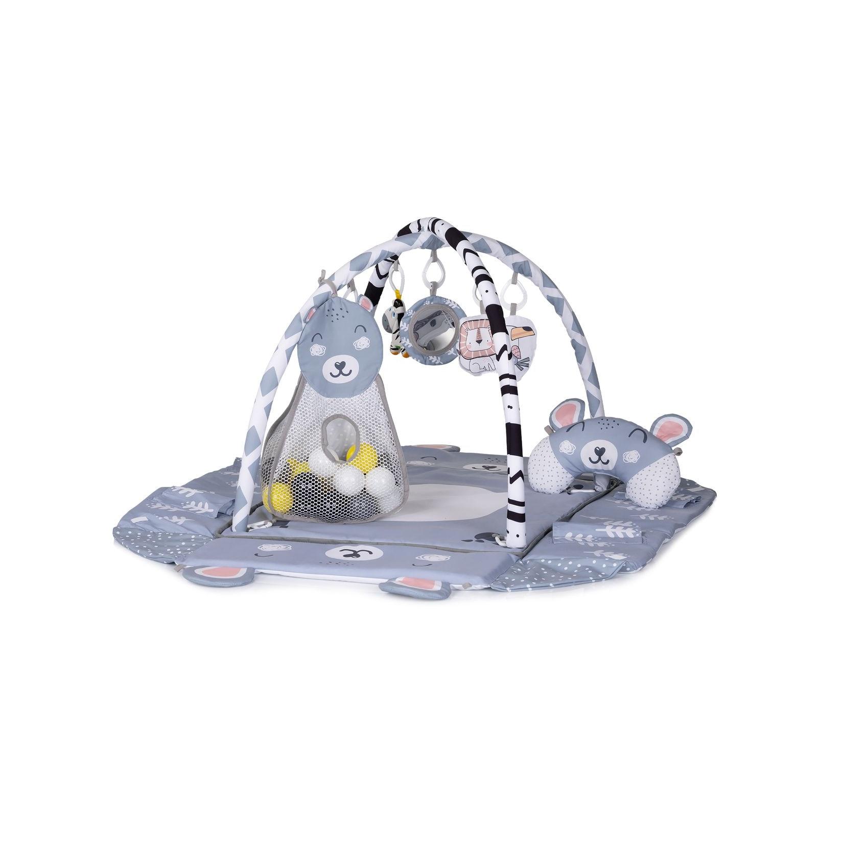 Chipolino Spielbogen Fun Zone mit Bällen, Spielmatte, Spielcenter, Tiermotiven grau