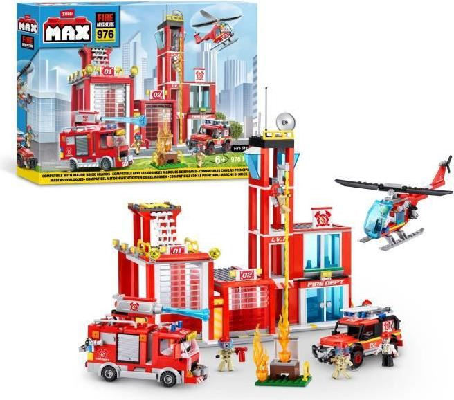 ZURU Construction Set Fire Station Large met voertuigen en accessoires - 976 stuks