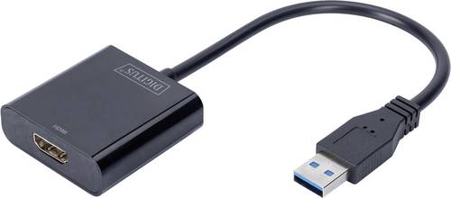 Digitus DA-70841 USB 3.2 Gen 1 (USB 3.0) / HDMI Adapter [1x USB 3.2 Gen 1 Stecker A (USB 3.0) - 1x HDMI-Buchse] Schwarz Geschirmt