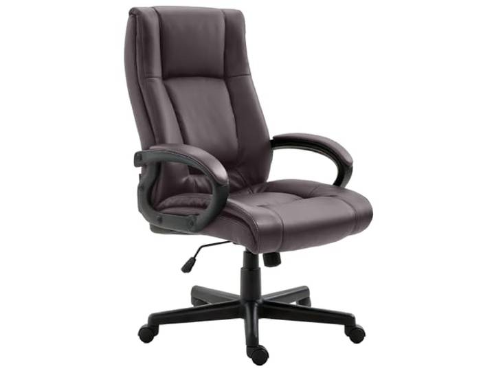 CLP Bürostuhl ergonomisch mit Rollen und Höhenverstellung, Chefsessel höhenverstellbar und Wippfunktion, rückenschonend, Drehstuhl Sparta Farbe braun
