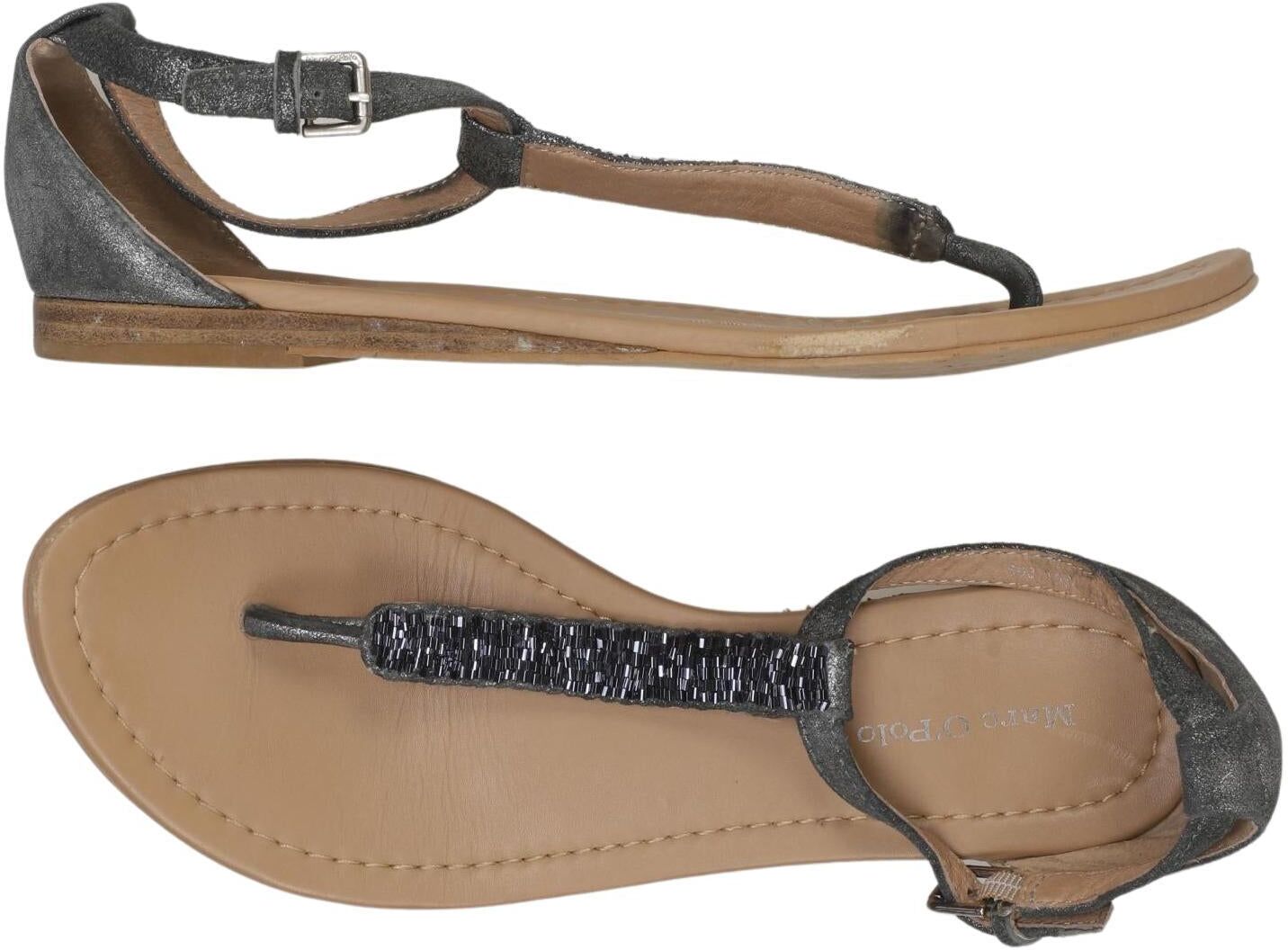 Marc O' Polo Sandalen, Silber, Gr. EU 37, Leder - Second Hand