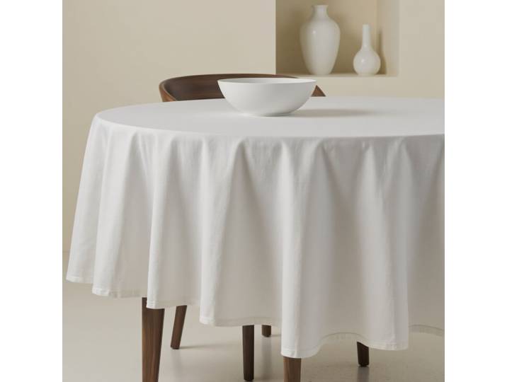 Nappe ronde anti-taches blanc 190 cm