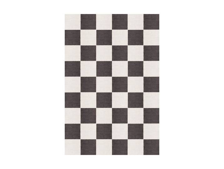 Layered Chess Wollteppich Black and white, 140x200 cm
