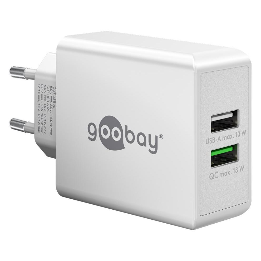 Goobay Dual USB-A Schnellladegerät (28 W, 2 Ports) (44957)