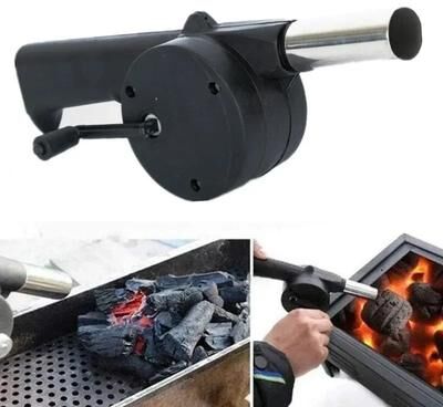 Uplift Essentials Manual Hand Crank BBQ Air Blower Portable Fast Fire Starter For Grills & Stoves Manual Hand Crank BBQ Air Blower Portable Fast Fire Starter For Grills & Stoves