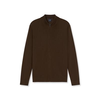 Strickjacke OLYMP "OLYMP Casual Strick, Strickjacke", Herren, Gr. 3XL, braun (schwarz, braun), 100% Schurwolle, Strickjacken Strickjacke