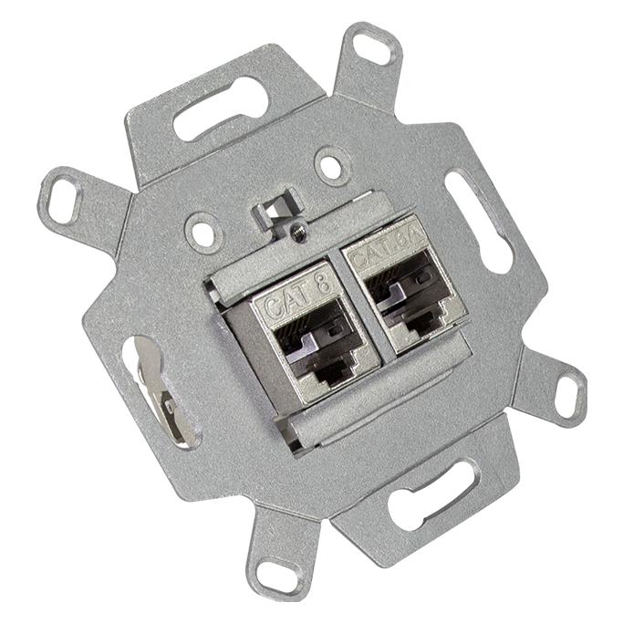 LogiLink Unterputzdose für 2 Keystone-Module, gerader Auslass, signalweiss (NK4059)