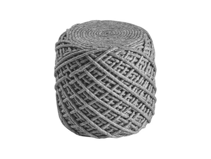 Obsession Pouf, Silber, Abstraktes, Füllung: recyceltes Polystyrol (Eps), 40 cm, Indoor, formstabil, Wohnzimmer, Hocker, Poufs