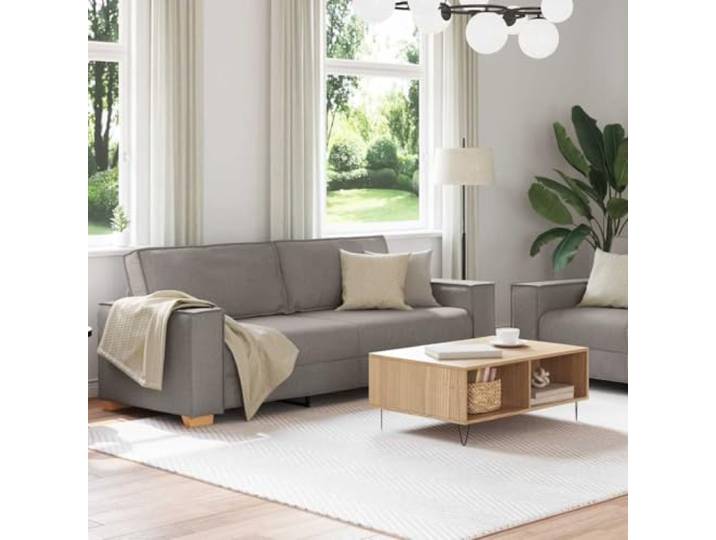KTHLBRH Sofa-Set, 2-teilig, Taupe, Stoff 100 % Polyester Gestell aus Holz und Metall, Sitzfläche aus Schaumstoff, Rückenlehne aus PP-Faser, 2-Sitzer 160 cm, 3-Sitzer 220 cm