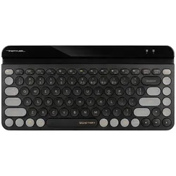 A4Tech A4T FSTYLER FBK30 Schwarz (Silent) (US, Kabellos), Tastatur, Schwarz, Grau