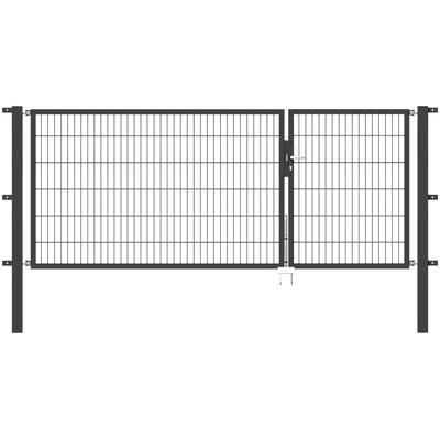 Zaundoppeltür ALBERTS "Flexo", grau (anthrazit), B:300cm H:120cm, Stahl, Tore, in verschiedenen Abmessungen