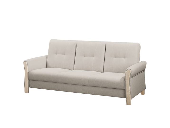 Schlafsofa Outwell Grau/Kies Webstoff 220 x 100 x 85cm Modern