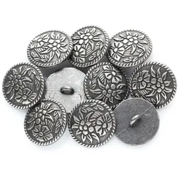 buttinette Trachtenknöpfe "Edelweiß rund", Größe: 20 x 20 mm, Inhalt: 10 Stück