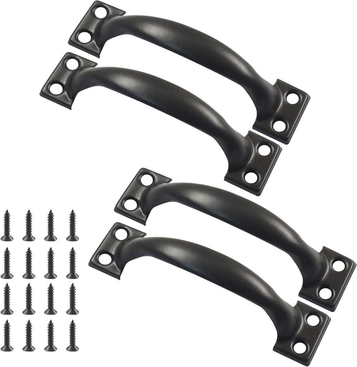Zwarte metalen boog handvatten voor meubels - 10 cm