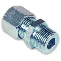 Schneidringverschraubung verzinkt, Gerade Einschraubverschraubung, Konisches Gewinde (Ausführung: 4 mm - R 1/8'')
