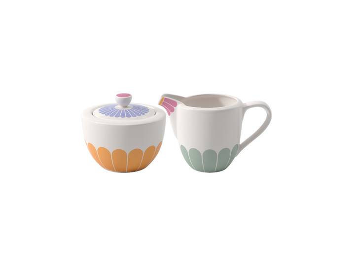 Milch- und Zuckerset VILLEROY & BOCH Milch- und Zuckerset Fleur Couleur 2er Set bunt , bunt, 2, Porzellan, Geschirr-Sets, Milch- und Zuckerset, Spülmaschinenfest, Mikrowellensicher