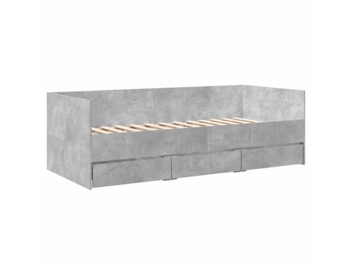 KTHLBRH Schlafsofa mit Schubladen ohne Matratze 90 x 200 cm Zementgrau, Holz, 3 Schubladen mit Rollen, solide Struktur