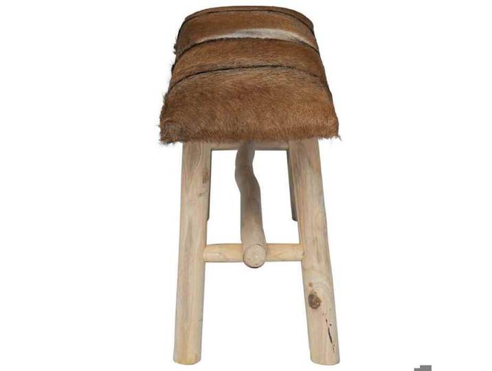 [31094]Banc/Banquette - Meuble d Entrée - cuir de chèvre Teck Poids:11 Kg