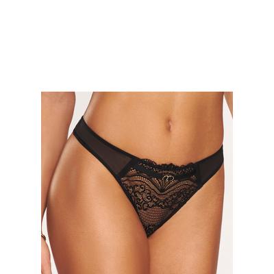 String LASCANA "Eleonora", Damen, Gr. 36/38, Microfaser, schwarz, Microfaser, Obermaterial: 90% Polyamid, 10% Elasthan, körpernah, Unterhosen String, mit verführerischen Cut-Outs