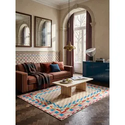 Wollteppich Bordüre Bunt 180 x 230 cm - DAHLIA   Kadima Design