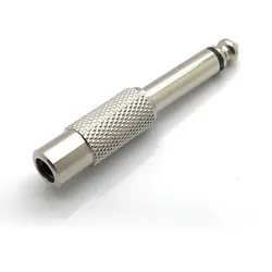 Cinch/Klinken Adapter Cinch Kupplung  6,3mm Mono Klinkenstecker - Metallausführung