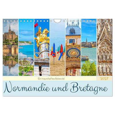 Ein traumhaftes Reiseziel - Normandie und Bretagne (Wandkalender 2027 DIN A4 quer), CALVENDO Monatskalender
