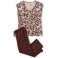 Tchibo - Pyjama mit Spitze - Damen - Gr. S - creme