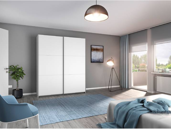 Armoire à portes coulissantes Aurelio 175cm Blanc/Blanc alpin Classic