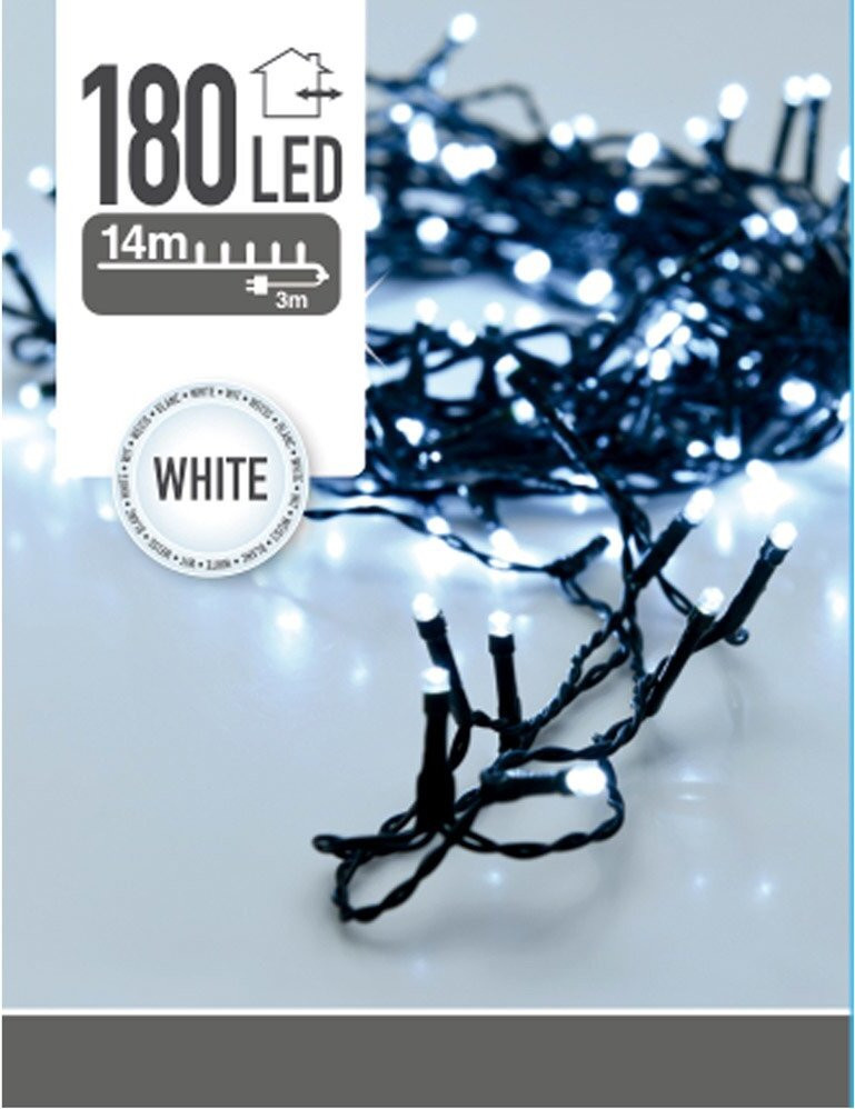Koopman LED-lichtketting met 180 koelwitte LED's, 230V, IP44, voor binnen en buiten