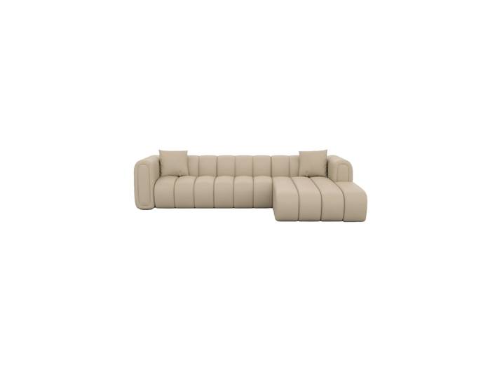 4-Sitzer Design Echtleder Ecksofa „Oliva“ Echtleder Beige BLOOMINGLOFT Collection
