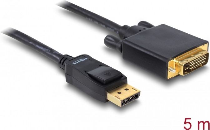 Delock 82593 DisplayPort naar DVI Kabel, Zwart, 5,00 m